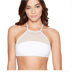 Dolce Vita Mesh Halter Top Bikini White Size S